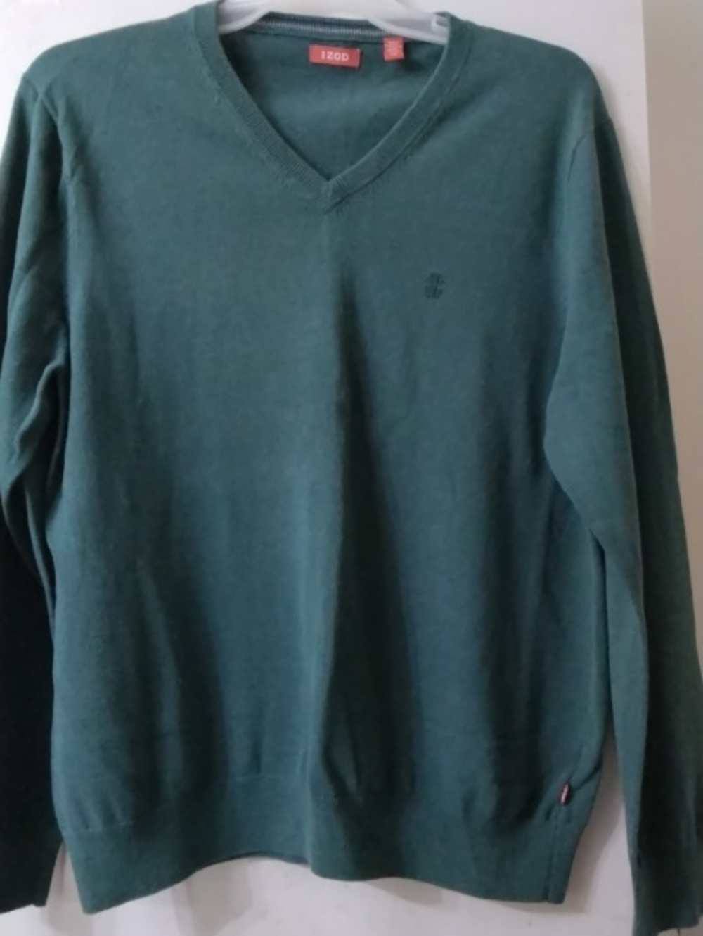 IZOD Men's V-Neck Sweater - Deep Teal Green Size Large